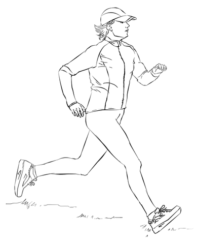 Running Woman Coloring Page